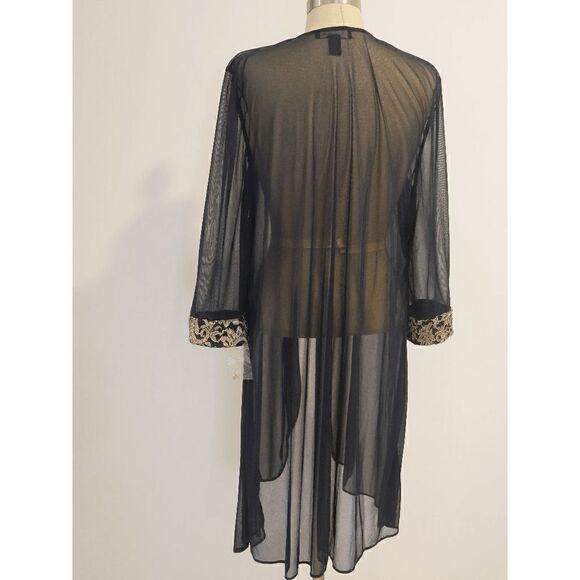 R & M Richards Embroidered Cuff Sheer-sleeve Blue Jacket Size 16W - Picture 2 of 7